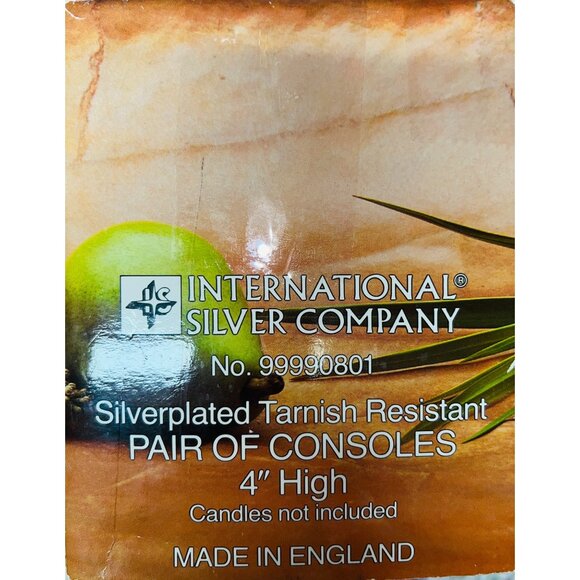 Silverplated Tarnish Resistant Pair Of Consoles 4" High - Picture 3 of 3